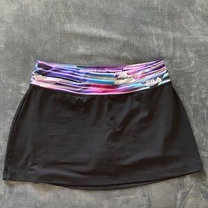 (2) Fila Women's Black Skirt with Vibrant Multicolor Waistband